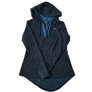 THE NORTH FACE heather teal pullover hoodie tunic w/ high-low hem s